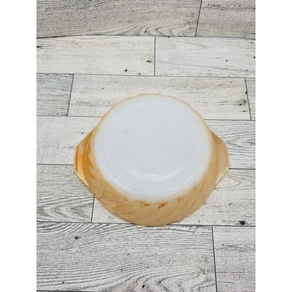 Fire King Peach Lustre Ware Small Casserole Baking Dish 5" Anchor Hocking Vintag - Picture 6 of 11